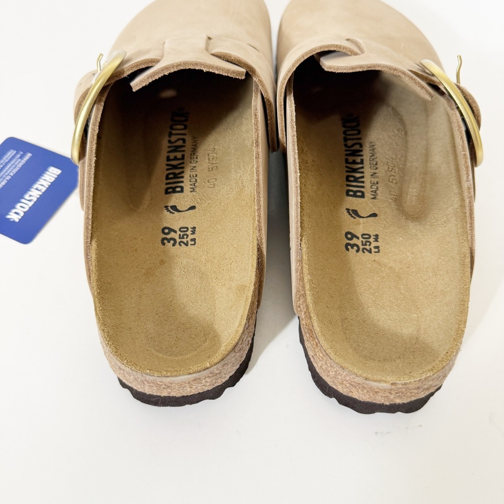 Birkenstock Womens Boston Sandcastle Big Buckle Nubuck Leather Clog Size 8N NWD - Picture 3 of 6